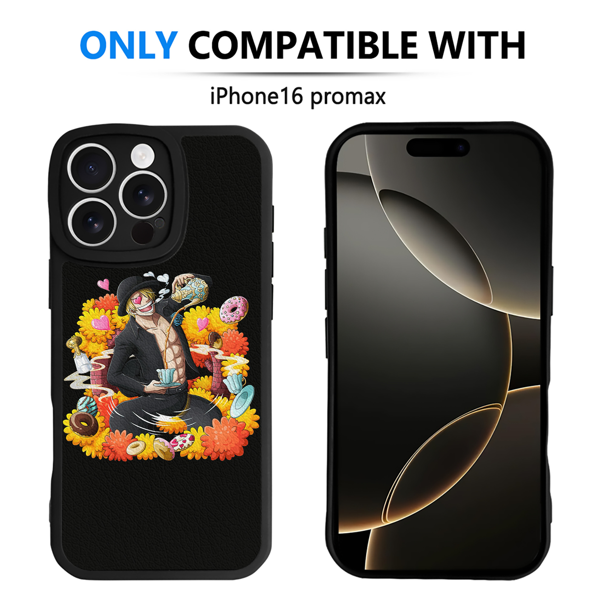 （画像用） ワンピース サンジ ONE PIECE Sanji 【iPhone 16シリーズ対応】シリコンスマホケース（レザー調） 材質：シリコン